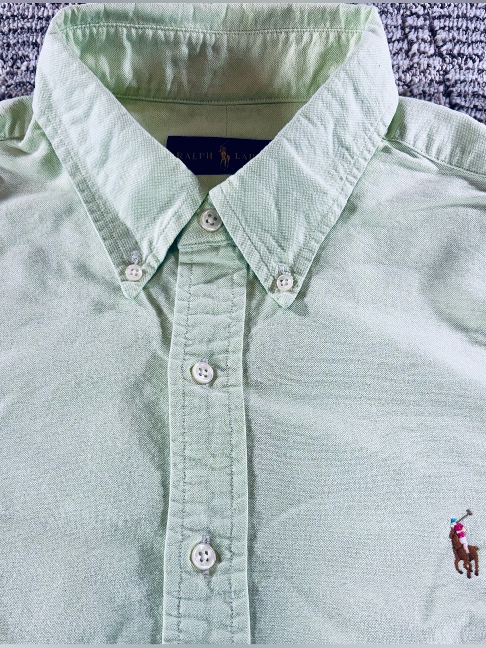 Polo Ralph Lauren Men’s Large Green Short Sleeve Button Down Shirt